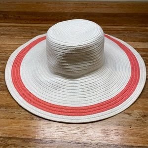 Janie and Jack White Coral Floppy Sun Hat Girls Size 4/5